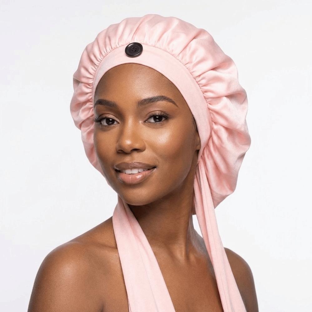 Silky Satin Satin Long Dreadlock Sleep Bonnet Long Tail Adjustable Drawstring Sleep Hair Cap Bathing Hat Lightweight Sleep Cap