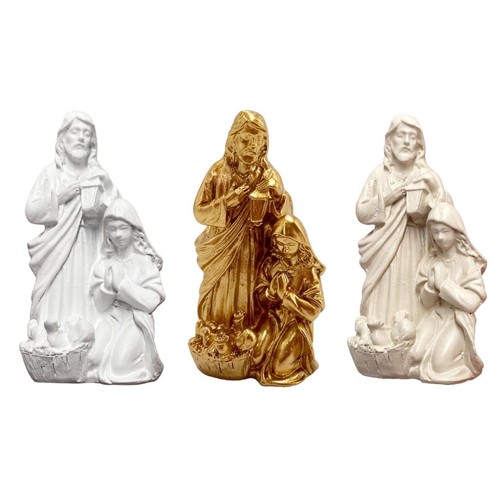 Holy Family Statue Wear Resistant Elegant Ideal Gift Sturdy Home Decor Resin
