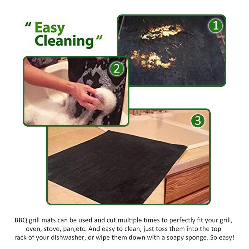 BBQ Mats 3pcs Grill Mats Outdoor Grill Mat Baking Mat Barbecue Tool Non-Stick Oven Liners Outdoor Picnic Party Grilling Mat Tool