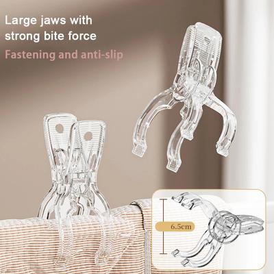 4 Pezzi Mollette Portatili per Stendere i Vestiti Molletta Trasparente Antiscivolo Antivento Clip per Coperte e Vestiti per Organizzatore Domestico
