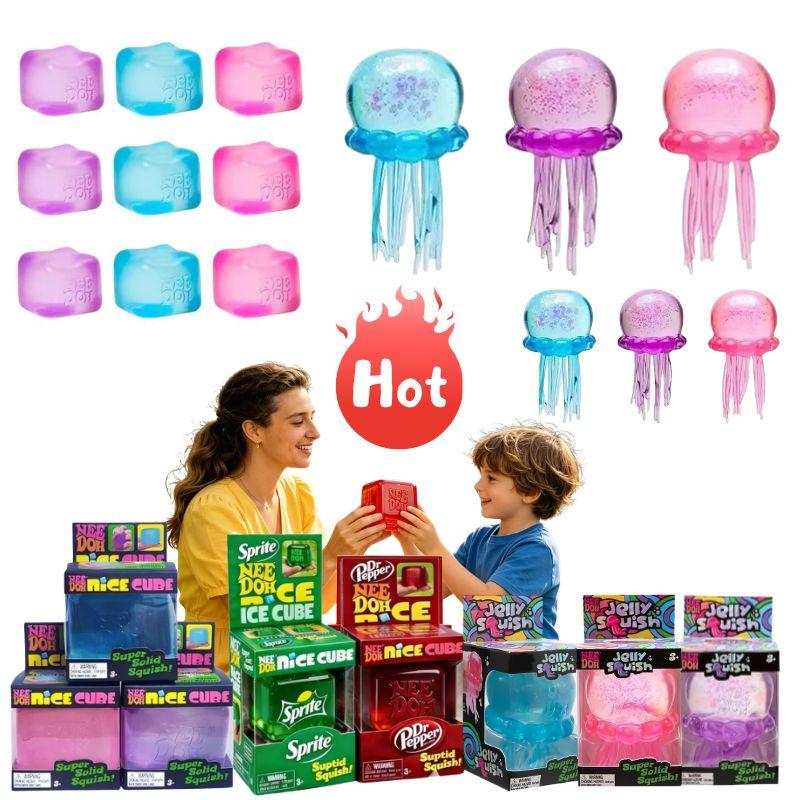 Schylling Jellyfish & Cube Blind Box Squishy Toy Soft Squeeze Fidget Toy Anxiety Relief Premium In Stock For Adults Kids