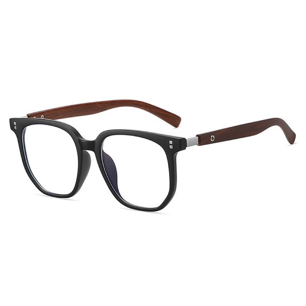 Men'S Neutral Wood Grain Metal Frame Myopia Glasses Myopia Glasses Women'S Glasses 0-1.0-1.5-2.5-3.5 Myopia Glasses