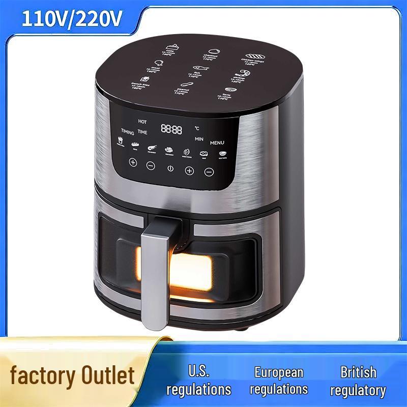 European Multifunctional Smart Electric Fryer, Stainless Steel Air Fryer with Large Capacity, Household Model