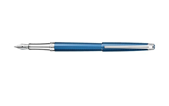 CARAN Leman Slim Grand Bleu Fountain Fine Officially Imported D'ACHE Pen, Nib, 4791-158,