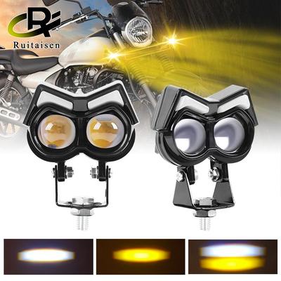 3 inç LED Sürüş Işığı Çift Renkli LED Motosiklet Spotu Yardımcı Lamba Baykuş IP68 Su Geçirmez Kamyon Offroad için 12V 24V