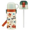 Skater Children's Stainless Steel Water Bottle, 2-Way Straw Drinking, 410ml, Cup Drinking, 350ml, Tomica and Tom Tsumupapa, Child-Friendly Lightweight