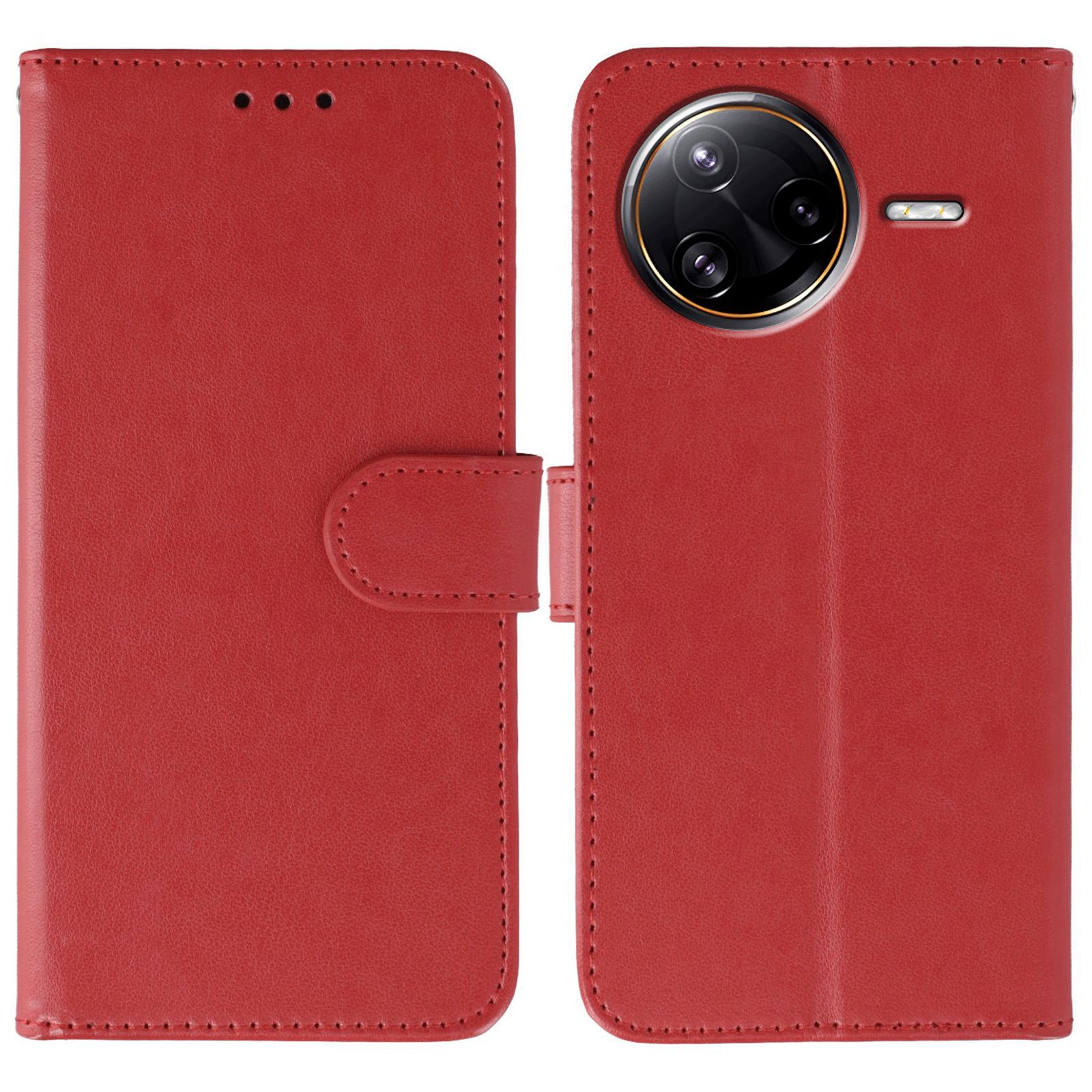 

Чохол для Xiaomi Poco F7 Ultra 5G/Redmi K80 Pro 5G зі штучної шкіри, відкидна обкладинка-гаманець для телефону з ремінцем Red