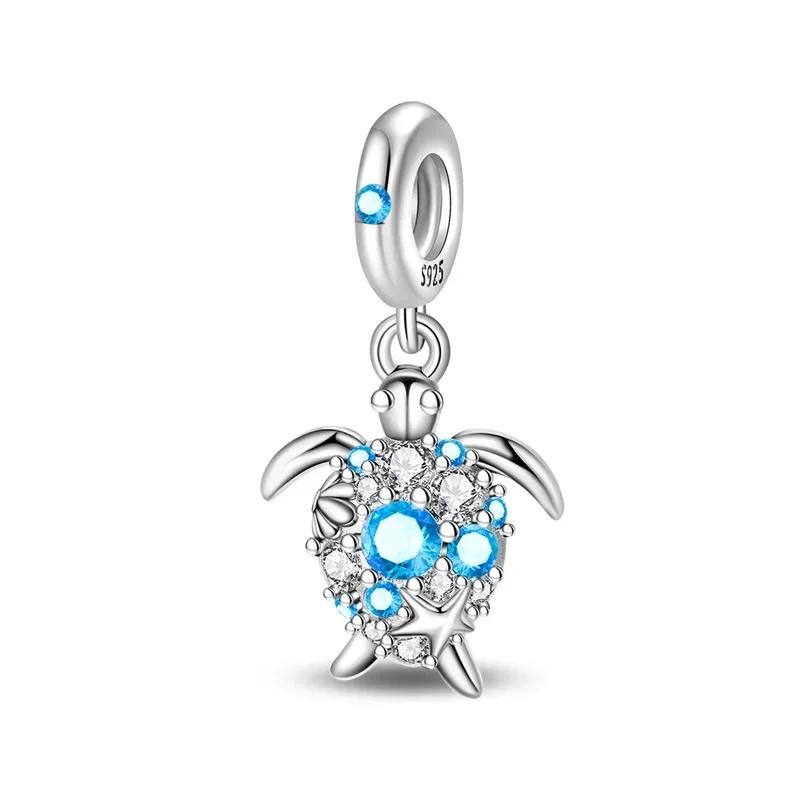 Copper Metal Full Diamond Charm Bead Components Colorful Heart Blooming Rose Round Bead Components Pendant Bead Component Compatible With Authentic