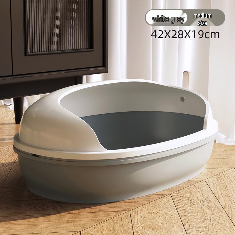 Mayshi XL Semi-Enclosed Cat Litter Box, Anti-Tracking, Multi-Cat Friendly Semi-Enclosed