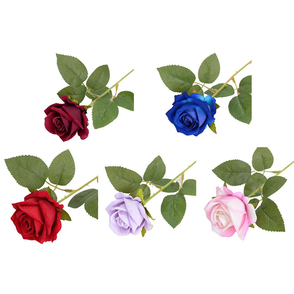 Home Decor Flower Wedding Flower Artificial Velvet Rose Bright Colors