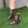 Xinjiang Sichuan Grassland Travel Wear Women's Boots New Versatile Western Cowboy Boots Retro Knight Boots