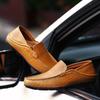 Autumn and Winter British Peas Shoes Soft Leather Shoes Trend Line Casual Driving Lazy Shoes Heel Can Step On Driving Shoes