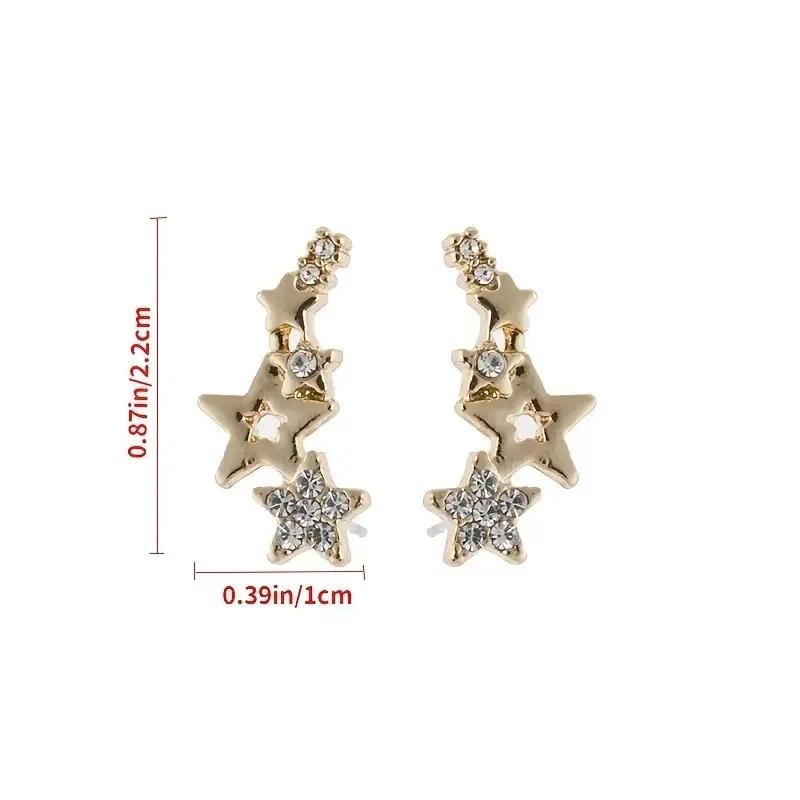 Shiny Star Stud Earrings for Women Elegant Zircon Rhinestone Mini Star Earrring Girls Party Birthday Fashion Zircon Gifts