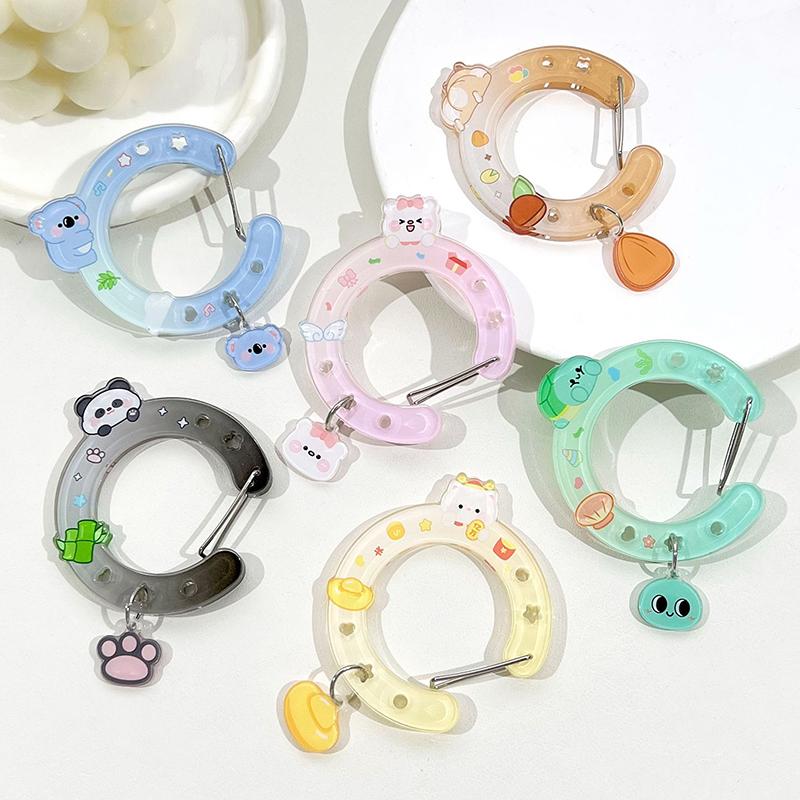 Acrylic Hollow Animal Shape Trinkets Keychain Bag Charm Accessory Carabiner Backpack Pendant Handbook Decoration Gifts