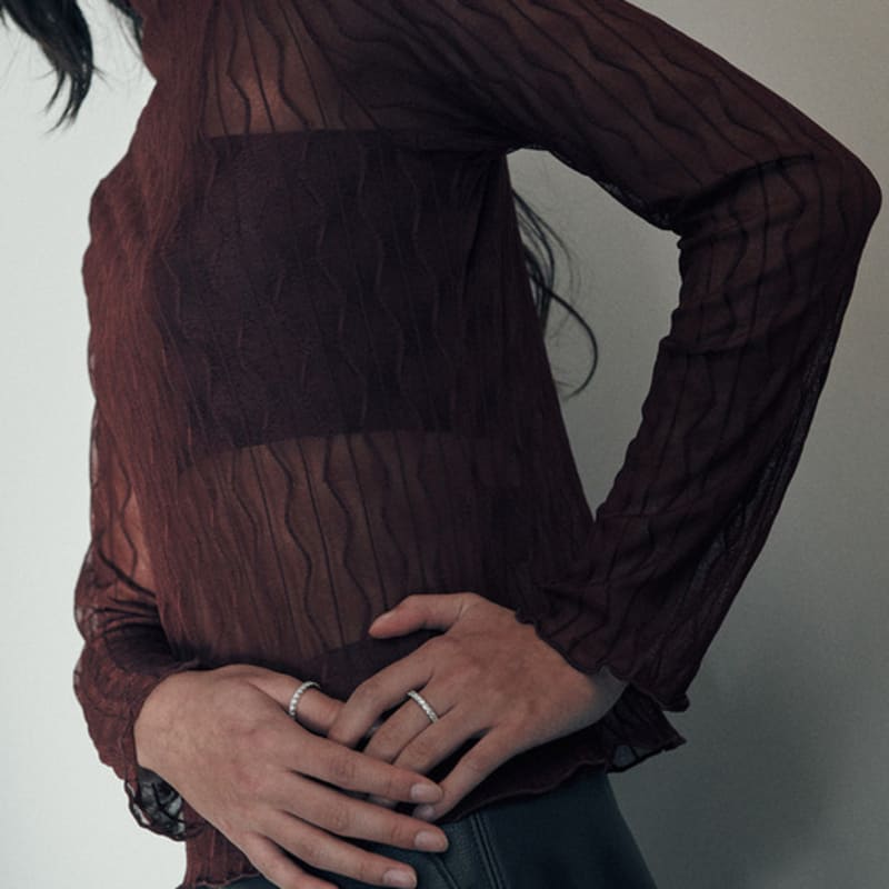 green [925 silver] Five.silver.219 / thick handle dew ring