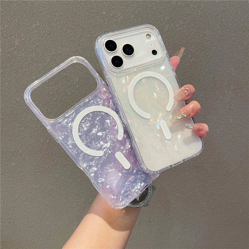Suitable for Apple 17 Shell Pattern Magnetic Phone Case iPhone 17 Promax Sparkling Powder Colorful 17Air Protective Cover