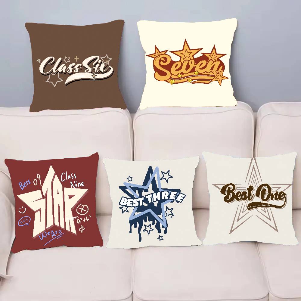 Classic Star Print Pillow Case Home Decor Throw For Sofa Bed Car Room Decor Gift Idea