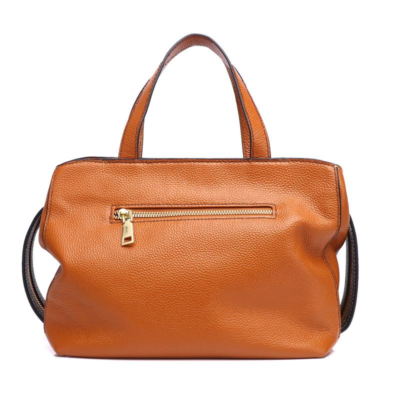 First Layer Cowhide Women's Handbag Simple and Fashionable Boston Genuine Leather One Shoulder Oblique Span Bag Pillow Bag Soft Leather