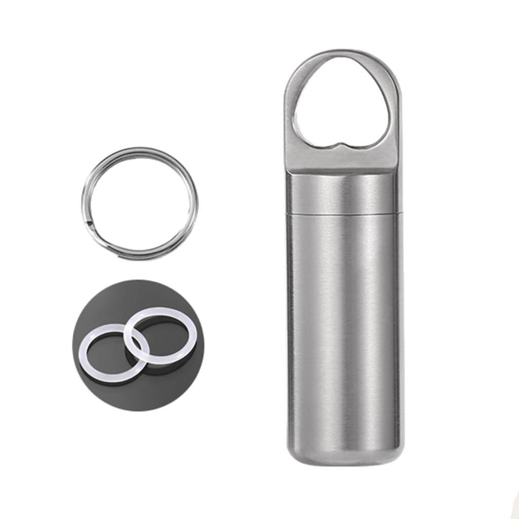 Pocket Pills Case Holder Waterproofs Titanium Pills Box Keychains Portable Seal Medicine Storage Bottles Enduring