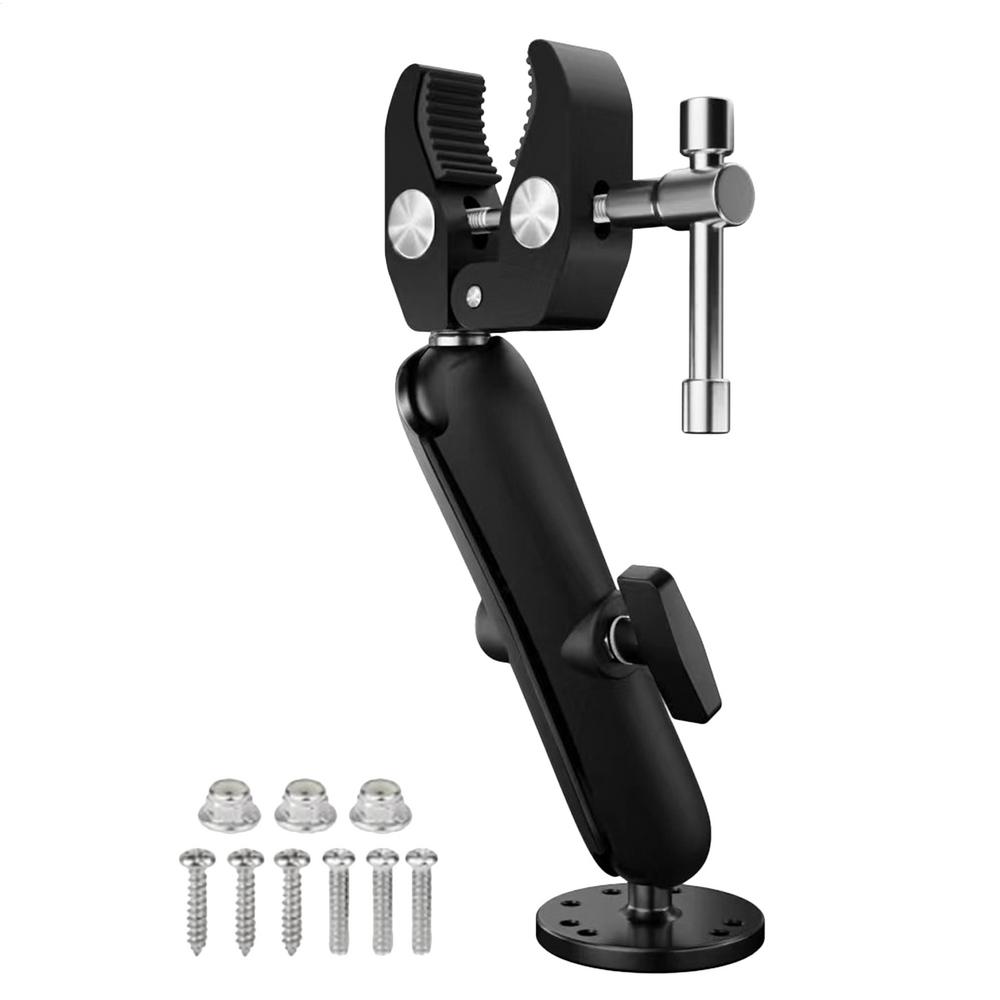Trolling Motor Stabilizer Aluminum Alloy Trolling Motor Bracket Anti-Vibration 360 Degree Adjustable Shaft Support Clamp