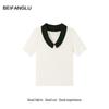 Northern Deer Cool Breathable Polo Neck Top - 70.7% Lyocell, 29.3% Triacetate, Slimming & Versatile Model 261192