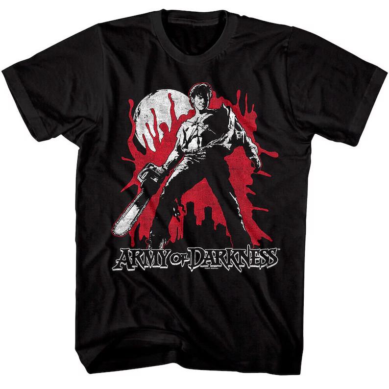 Army of Darkness Bloody Chainsaw Men s T Shirt Adult Tees L