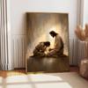 Unframed Canvas Art Featuring a Blessing Touch, Depicting a Sacred Moment. Perfect for Vintage Chic Home Decoration Ideal for Christmas And Halloween