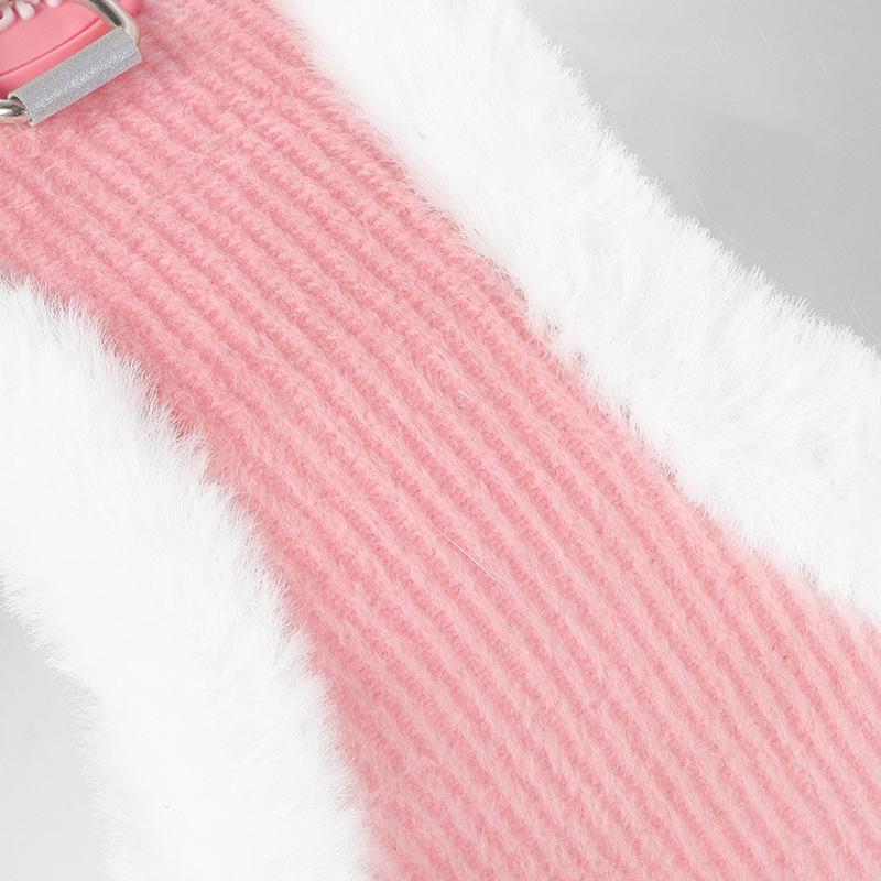 Autumn and Winter Warm Chihuahua Dog Harness with Fur, Pet Harness and Leash Set for Walking Dogs, Puppy Yorkies Mascotas Accessories