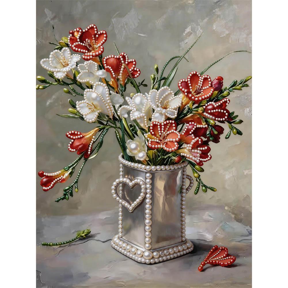 

5D DIY Frameless Pearl Painting Withered Flowers Pattern Painting Kit, Suitable for Home Living Room Bedroom and Other Wall Decoration Art Paintings 30x40cm