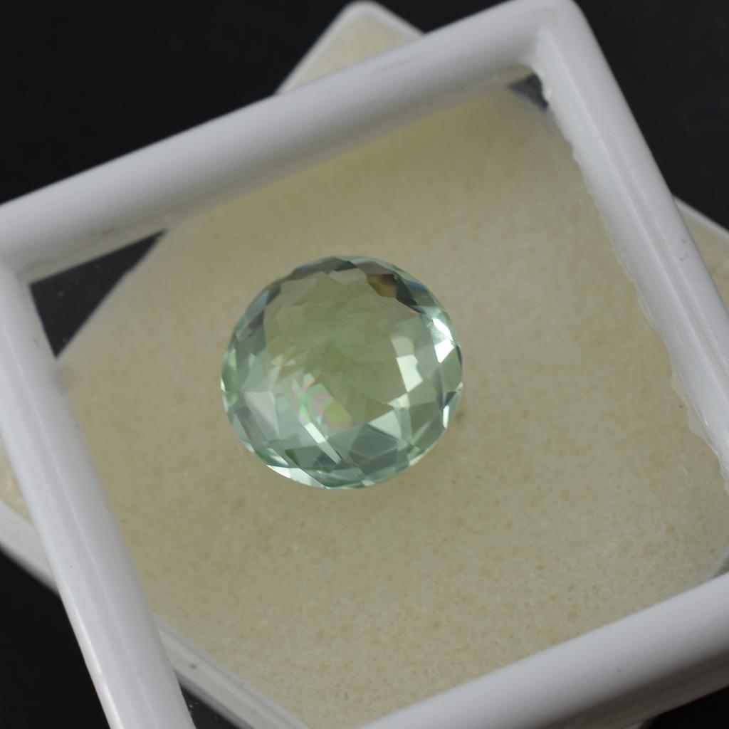Natural Bluish Green Sapphire Round 13.2 Ct Stunning Certified Loose Gemstone