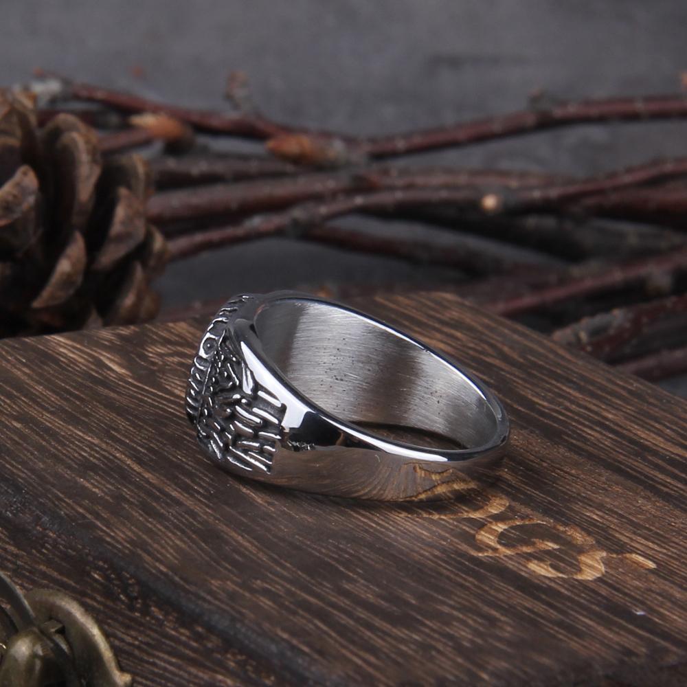 Stainless Steel Viking Compass Ring Trendy Hip Hop Rock Punk Nordic Mythological Story Luxury Rings for Men Women