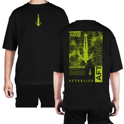 Summer Men Cotton Camiseta Afterlife T-Shirt  Harajuku Gothic Graphic Print Oversize Short Sleeve  Graphic TShirts  Men Clothing