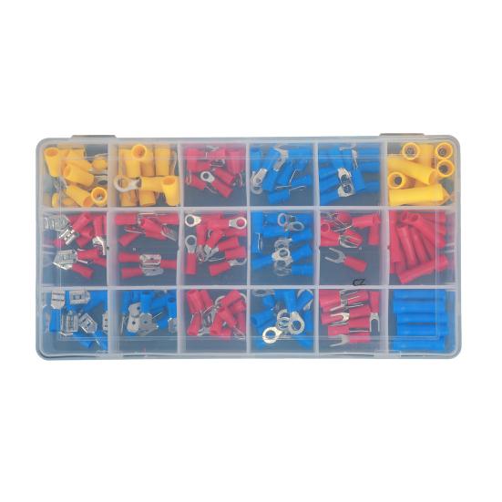 175Pcs Cold Pressed Terminal Male Female Ringk Sheet Shape Electrical Wire Connector Assorted Kit Automobile
