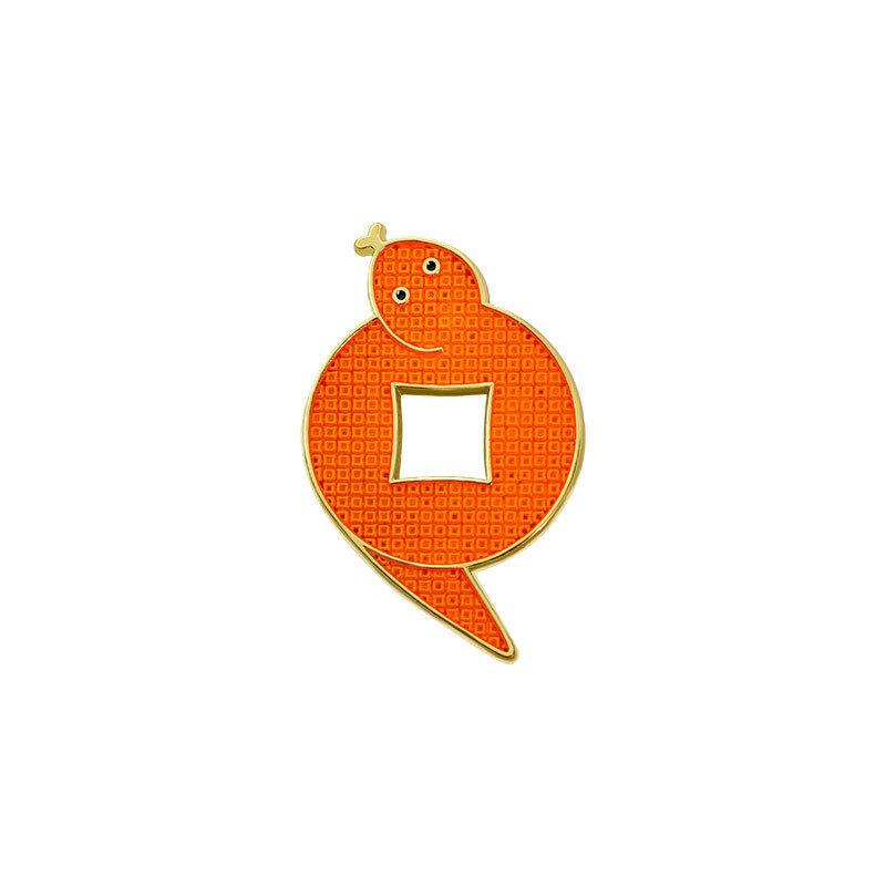 Snake Brooch Zodiac Commemorative Badge Cute Cartoon Animal Children'S Clothes Decorative Badge