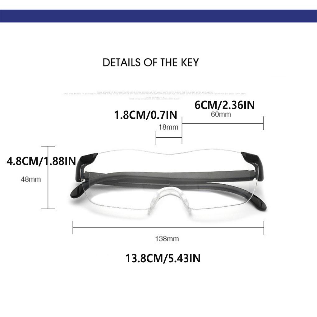 Foldable Magnifying 1.6X Reading Presbyopic Glasses Men Vintage Eyewear Transparent Magnifier Magnifies Lens Eyeglass