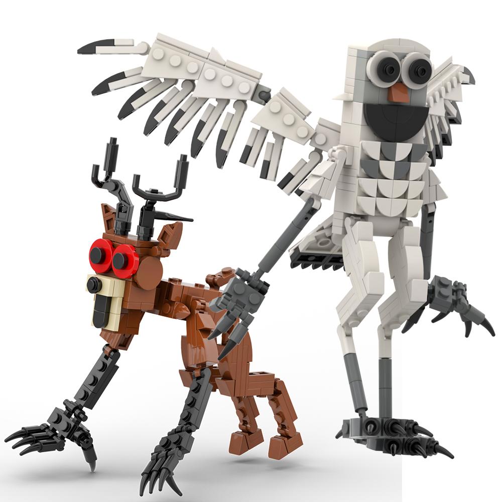 NEW 99 Nights  Forest Anime Building Blocks Monster DEER  Milu Deer Ocean Animal Bricks Toy for Fans Kids Gift Halloween Xmas