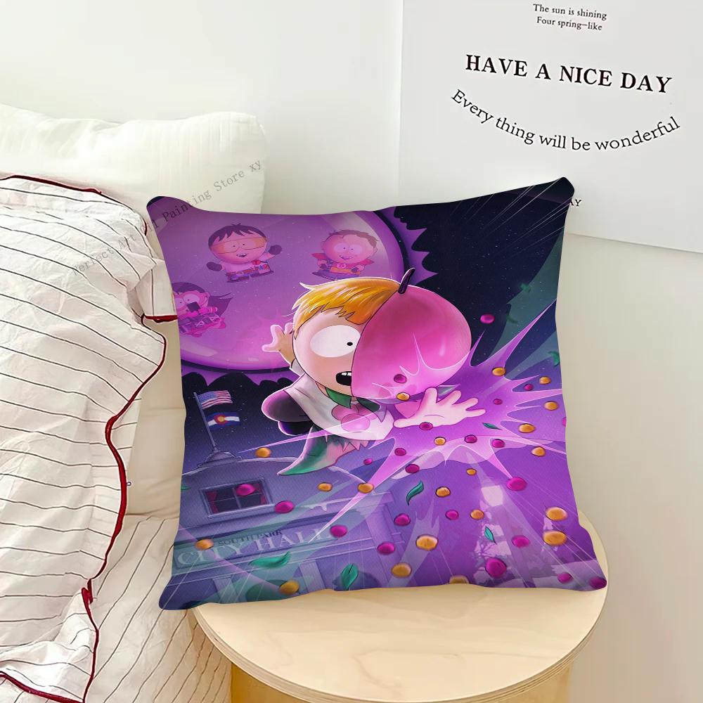 Cartoon S-South-h P-Park-k Pillow Case Square Pillow Bedroom Sofa Leisure Comfort Cushion Car Living Room Home Decoration