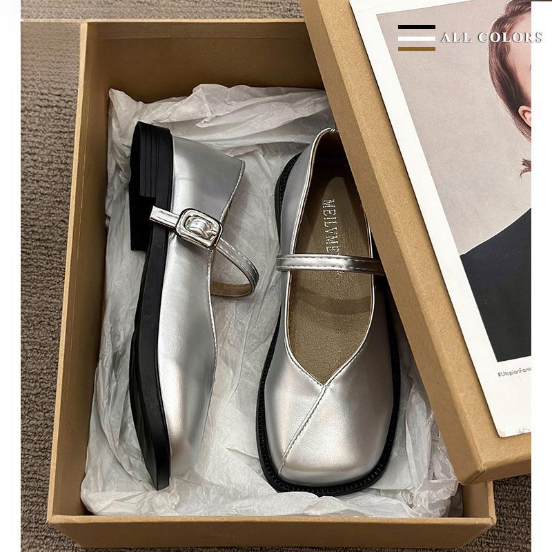 [Uncle Shoe] Small Leather Shoes French Mary Jane Shoes Women's Soft-soled Gentle Shoes Shoes Skirt Spring and Summer with Single Shoes Flat Bottom