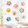 Crochet Yarn Flower Window Cling Waterproof PVC Double-Sided Knitting Flower Static Glass Sticker Spring Summer Decoration Decal