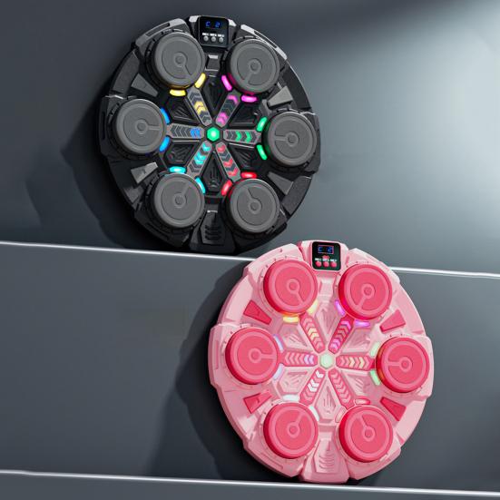 Maszyna bokserska do muzyki z rękawicami, montowana na ścianie, tryby prędkości, regulowany elektroniczny trener bokserski, cel, światło LED, podkładka do uderzania, sprzęt do treningu domowego