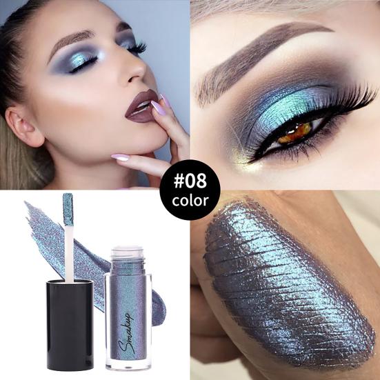 10 Farben Glänzender Glitzer Langlebiger Flüssiger Lidschatten Perlglänzendes Augen-Make-up Kosmetik