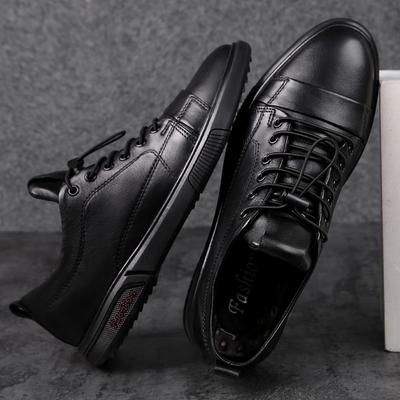 Fashion Luxury Genuine Leather Men Casual Shoes Classic Male Lace-Up Outdoor Flats Fashion Korean Style Simple Footwear New Men Sneakers