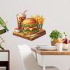 Burger & Coke Themed Removable Wall Stickers – PVC Decals for Bathroom, Kitchen, Living Room, Safe on Tiles & Fridge