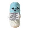 Crochet Chill Pill with Positive Card Handmade Yarn Mini Knitting Happy Pill Doll Stress Relief Toy Home Office Desktop Decoration Ornament