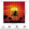 Sunset Palm Tree Shower Curtain Waterproof Bath Decor Fabric Printing Home Decoration Supplies Multicolor Sunset Scene With Silh