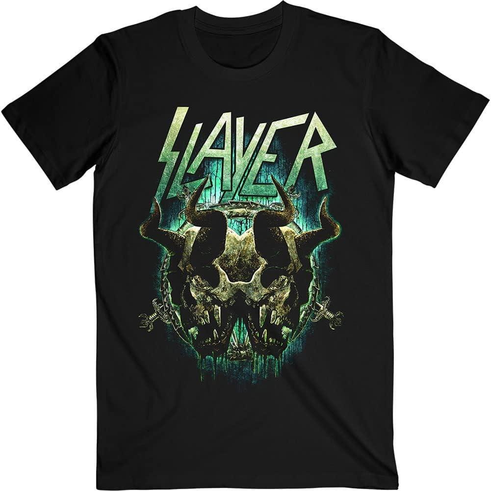 Slayer T Shirt Daemonic Twin Band Logo Official Mens Black Size M S