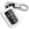 SANRILY 1Pcs Car Key Fob Cover for Toyota Camry RAV4 Corolla Tacoma Noah Esquire Sienta Keyless Entry Remote Key Case Shell with Keychain Silver