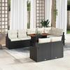 Garden Sofa Set with Storage 9 pcs Black Poly Rattan