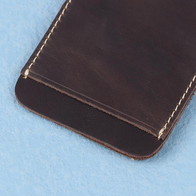 Dünne Leder Geld Clip Mini Brieftasche Männer Kreditkarte Slot Schlanke Rechnungen Metall Bargeld Klemme Für Mann Kleine Brieftasche Halter