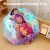 8 Rib Auto Folding Umbrella Kpop Demon Hunters Print Custom Name Text Portable Rain Gear